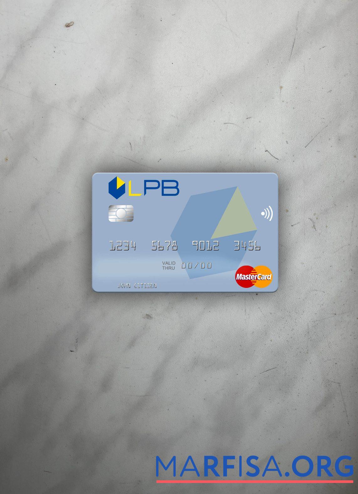 Realistic Latvia LPB Bank mastercard photolook front sample